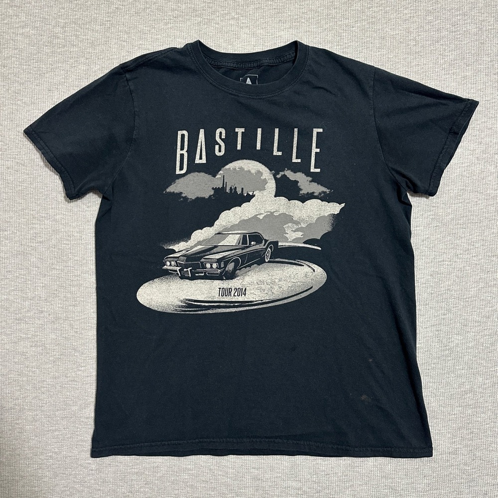 Bastille Bad Blood Tour 2014 Band T-Shirt Graphic Tee Black Womens Medium